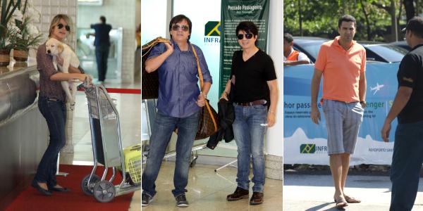 Famosos circulam em aeroporto no Rio de Janeiro