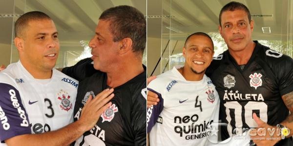 Alexandre Frota visita treino do Corinthians