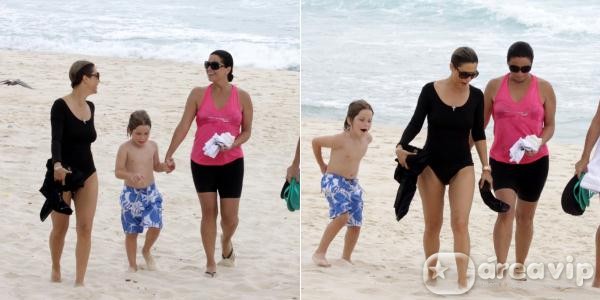 Giovanna Antonelli e Guilhermina Guinle curtem praia juntas no Rio