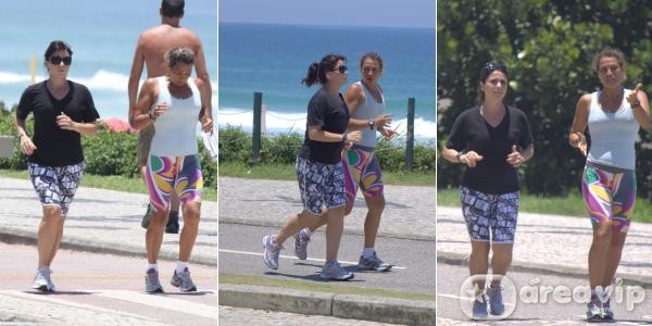 Giovanna Antonelli corre pela orla carioca
