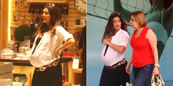 Grávida, Juliana Paes faz compras em shopping