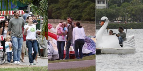 Thiago Lacerda curte feriado com a família