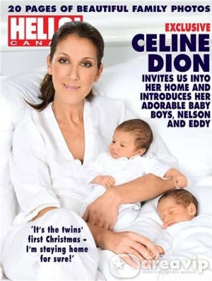 Celine Dion mostra seus filhos gêmeos para revista