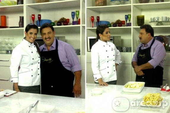 Ratinho prepara macarrão para Patricia Salvador