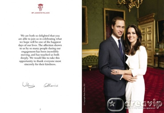 Príncipe William e Kate divulgam mensagem de agradecimento ao público