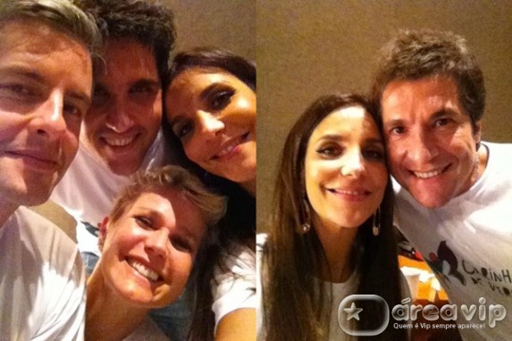 Ivete Sangalo posta foto com famosos durante gravação