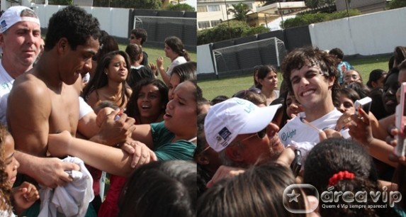 Atores são agarrados em jogo beneficiente