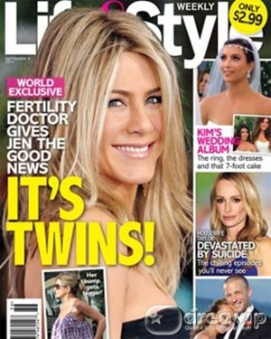Jennifer Aniston estaria grávida de gêmeos, diz revista