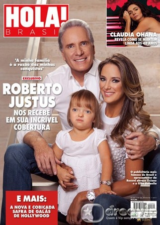 Roberto Justus posa com Ticiane e Rafaella para capa de revista