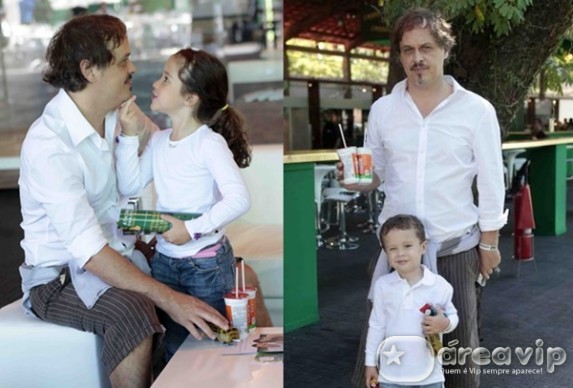 Guilherme Fontes leva filhos em evento de hipismo