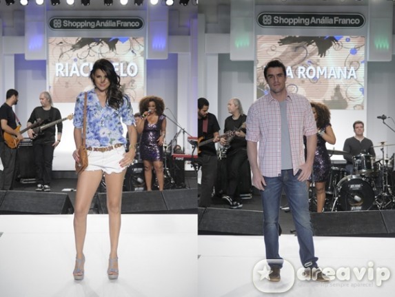 Ex-BBBs desfilam em shopping de Sampa