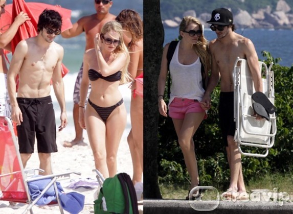 Fiuk curte praia com a namorada