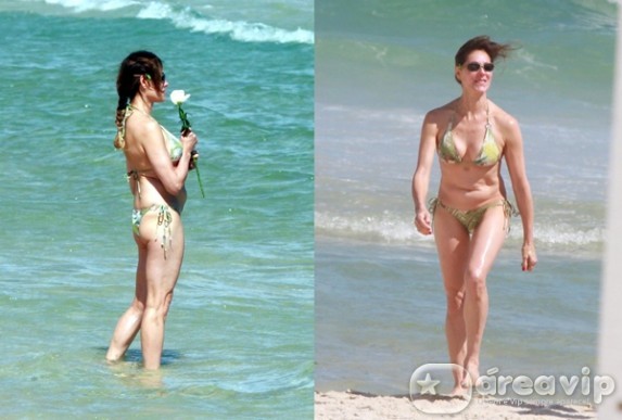 Christiane Torloni oferece flores para Iemanjá em praia do Rio