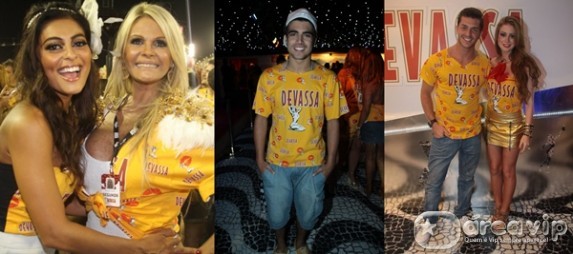 Famosos curtem folia em camarote