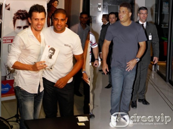 Adriano e Ronaldo prestigiam lançamento de livro em São Paulo