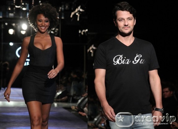 Marcelo Serrado e Sheron Menezes desfilam em Goiânia