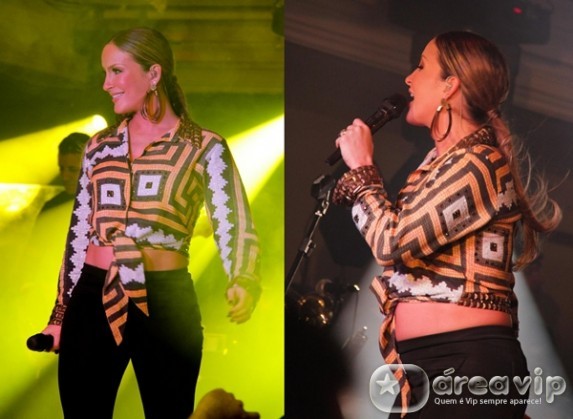 Grávida, Claudia Leitte exibe barriguinha em evento