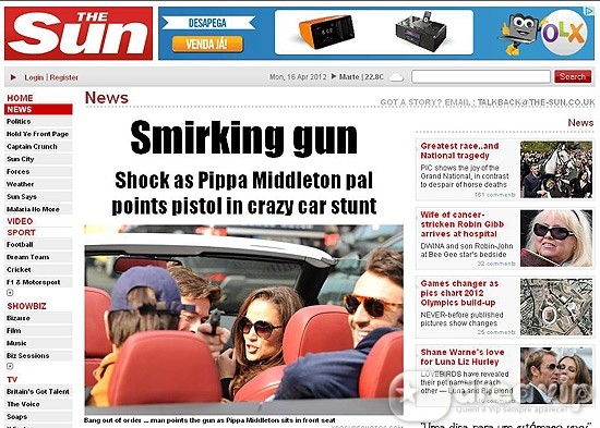 Pippa Middleton pode ser presa após motorista de carro apontar arma para paparazzo