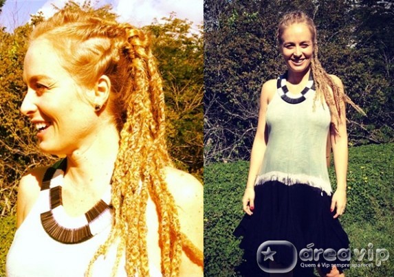 Angélica posta foto usando dreadlocks