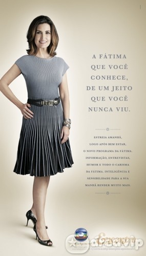 Fátima Bernardes ganha campanha publicitária na estreia de seu novo programa