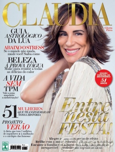 Gloria Pires estampa capa de edição de aniversário de revista