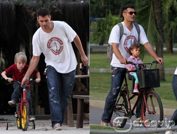 Thiago Lacerda curte dia com os filhos