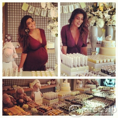 Grávida, Juliana Paes faz chá de bebê para o segundo filho