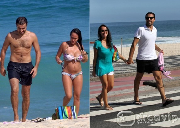 Grávida, mulher de Ricardo Pereira exibe barriguinha em praia no Rio
