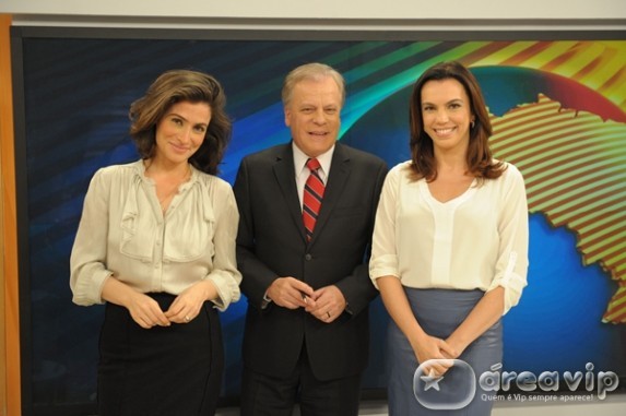 Renata Vasconcelos, Chico Pinheiro e Ana Paula Araujo