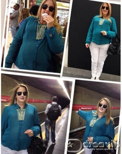 Ticiane Pinheiro fica gordinha por um dia