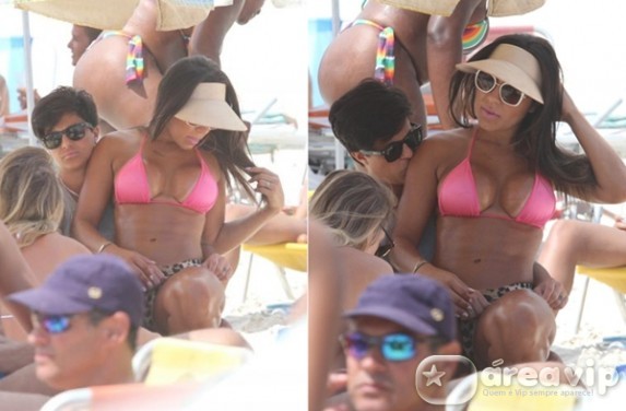 Thammy Miranda curte praia com namorada