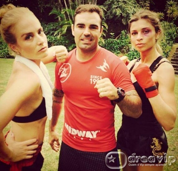 Angélica e Grazi Massafera encaram uma luta de muay thai no ‘Estrelas’