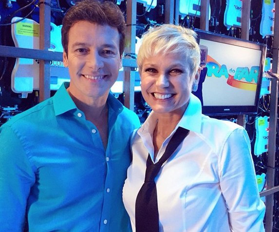 Xuxa grava com Rodrigo Faro