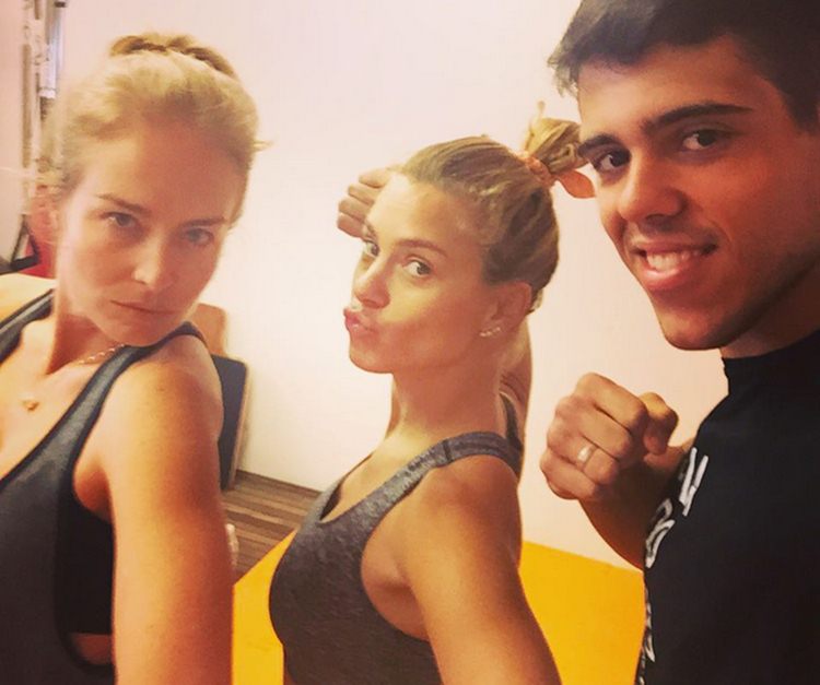 Angélica e Carolina Dieckmann treinam juntas