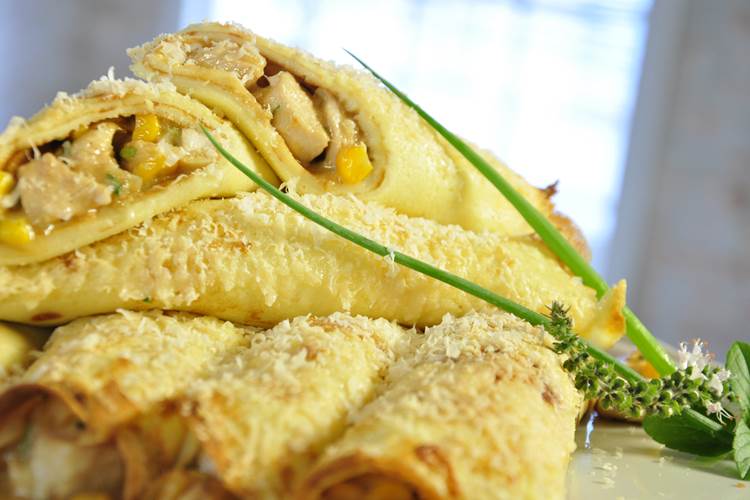 Receita de Panqueca de Frango MF Models Assessoria / Divulgação