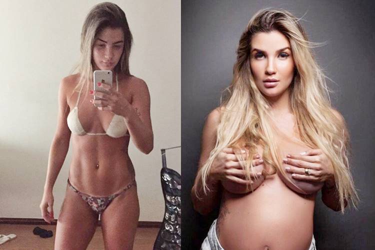 Aline Gotschalg compara corpo antes da gravidez