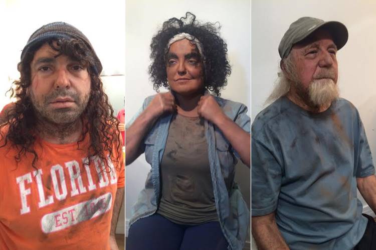 Gottino, Fabíola e Lombardi viram moradores de rua, no Gugu