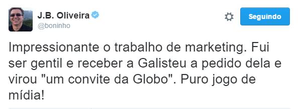 Twitter - Boninho Reprodução