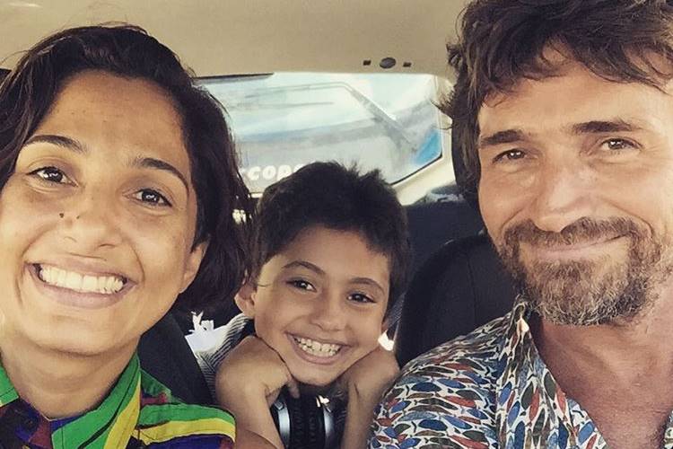 Camila Pitanga com a filha e o ex marido Reprodução/Instagram