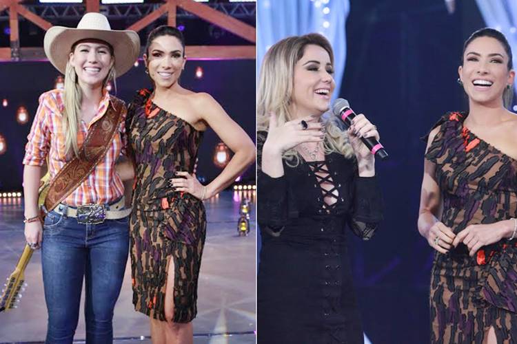 Patricia Abravanel recebe Bruna Viola e Tuta Guedes no “Máquina da Fama”