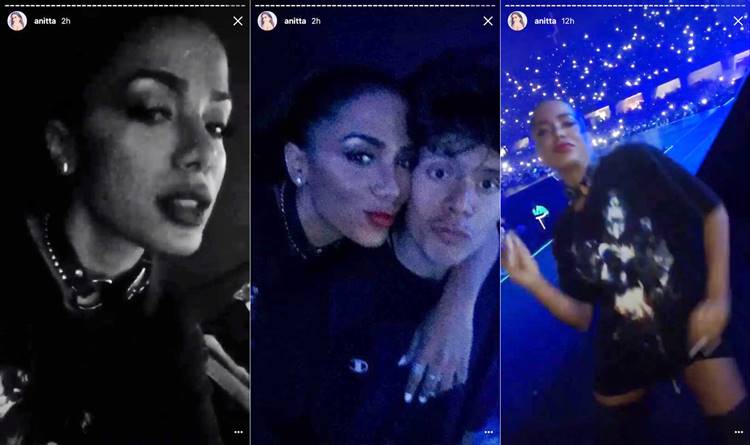 Anitta no show de Justin Bieber/Instagram