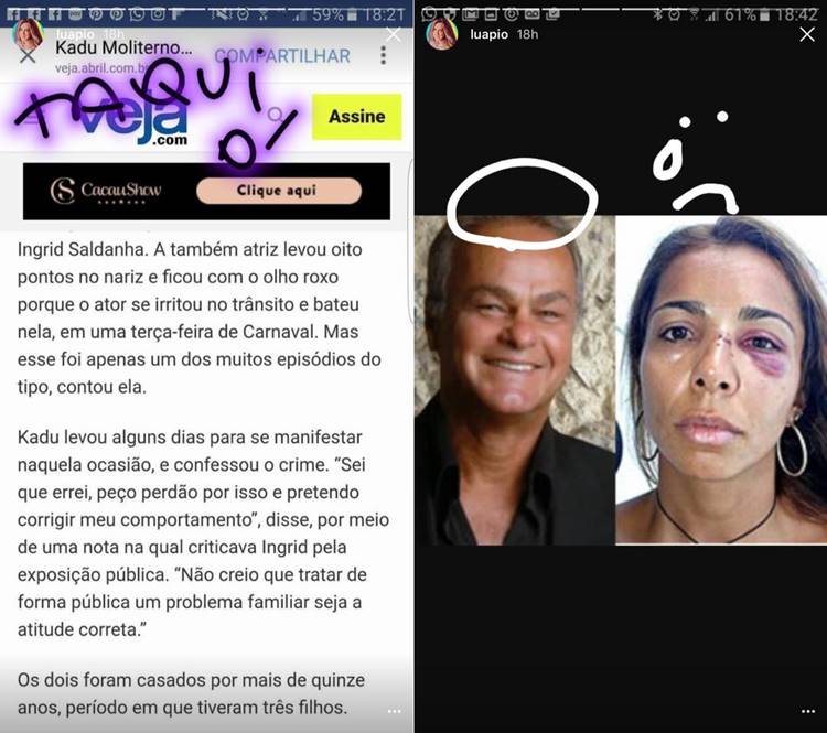 Luana Piovani - Print sobre Kadu Moliterno/Instagram