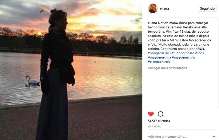 Eliana comemora alta/Instagram