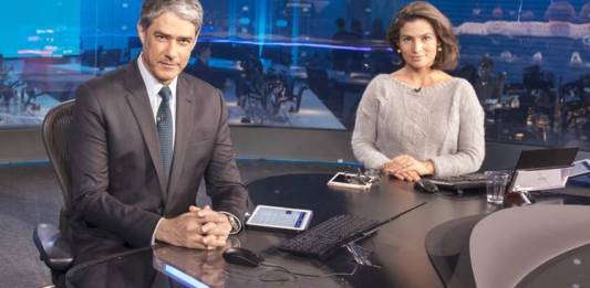 Jornal Nacional - William Bonner e Renata Vasconcellos (Globo/Sergio Zalis)
