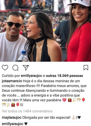 Comentário de Emilly e Mayla (Reprodução/Instagram)