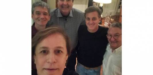 Tom Cavalcanti, Serginho Groisman, Fausto Silva, Luciano Huck e Caçulinha (Reprodução/Instagram)
