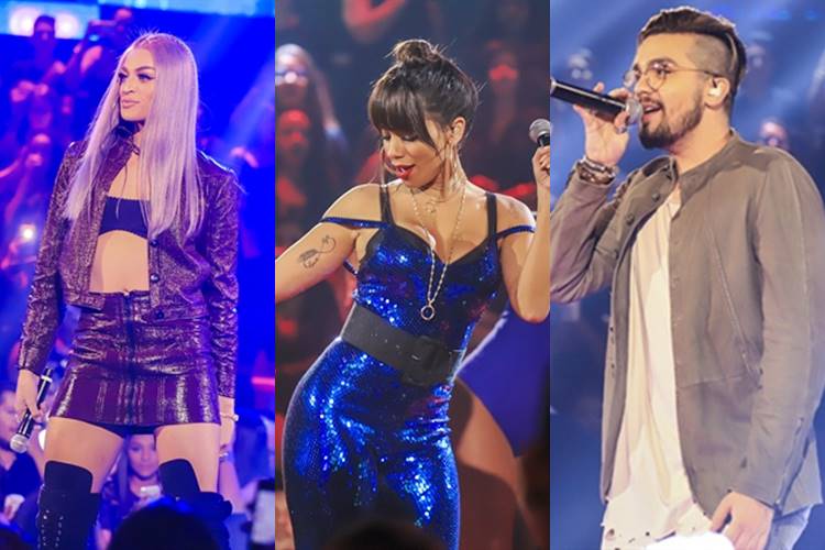 Pabllo Vittar - Anitta - Luan Santana Pabllo Vittar - Anitta - Luan Santana (Globo/Paulo Belote)