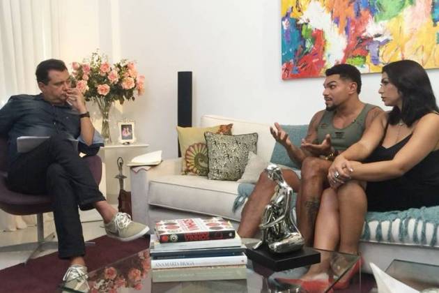 Geraldo Luis entrevista Naldo e Moranguinho1 Naldo e Ellen Cardoso quebram o silêncio e falam sobre as agressões (Divulgação/Record TV)