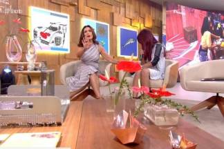 Fátima Bernardes e mãe de Gleici Fátima Bernardes e mãe de Gleici - Reprodução/TV Globo