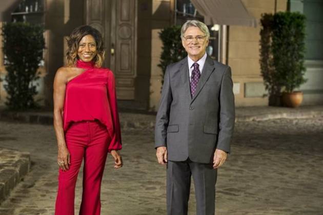 Gloria Maria e Sergio Chapelin (Globo/ Estevam Avellar)